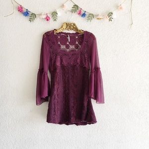 Free People Crochet Sweater Tunic